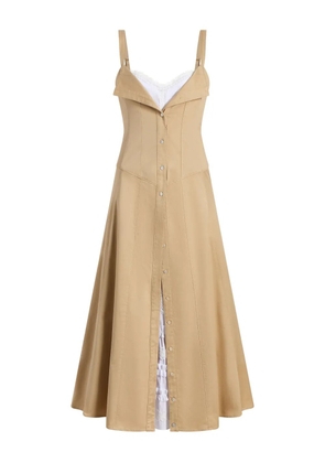 Cinq A Sept Lucil button-front midi dress - Brown