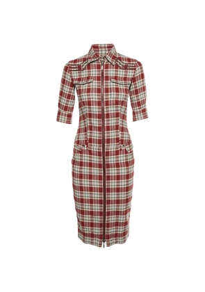 Alexander McQueen Pre-Owned plaid flannel shirt midi dress - Red