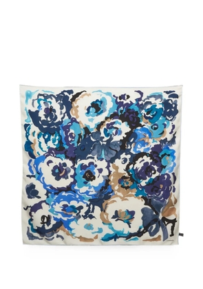 CHANEL Pre-Owned Camellia-print silk scarf - Neutrals