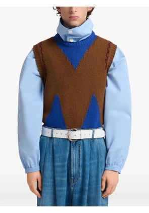 Marni intarsia-knit vest - Brown