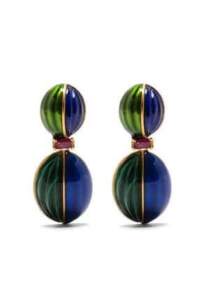 AKANSHA SETHI lapis enamel drop earrings - Gold