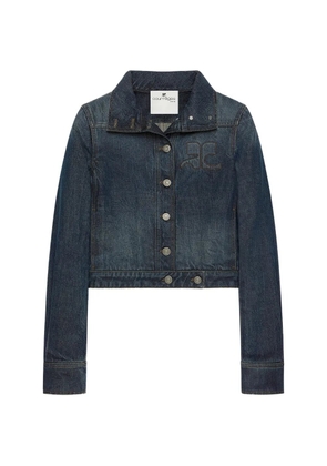 Courrèges Reedition logo-embroidered denim jacket - Blue
