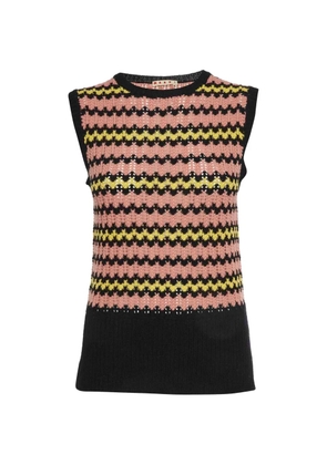 Marni Pre-Owned crew-neck striped vest - Black