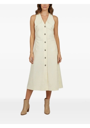 GANNI sleeveless midi dress - Yellow