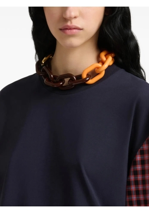 Marni orange and brown resin chain necklace - Gold