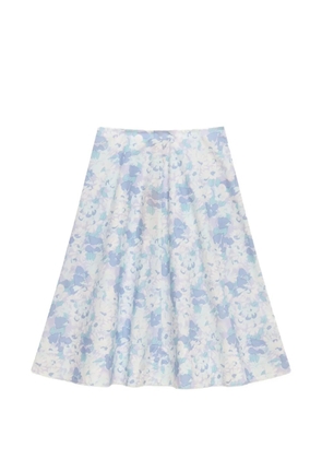 Marni white poplin midi-skirt with Pop Flowers print