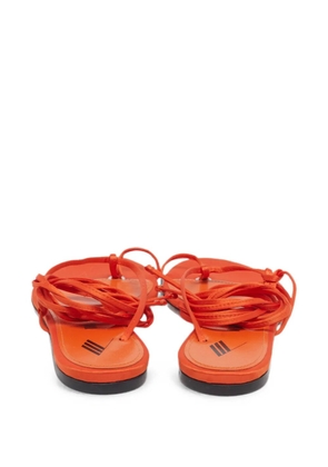 The Attico strappy ankle-wrap ballet flats - Orange