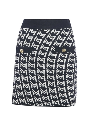 Maje monogram-pattern skirt - Blue
