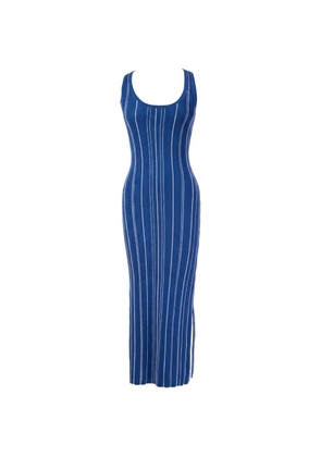 HEVRON Rose Knit striped ribbed-knit dress - Blue