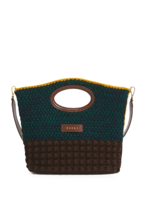 Marni brown wool Knotty crochet clutch - Green