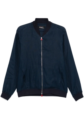 Kiton linen bomber jacket - Blue