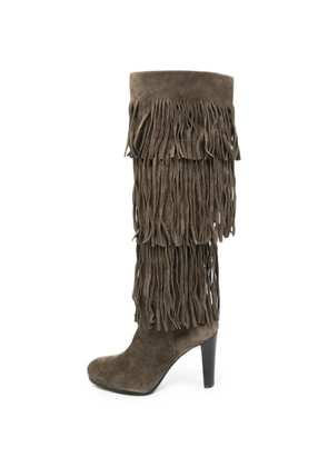 Stuart Weitzman Fringie suede knee-length boots - Grey