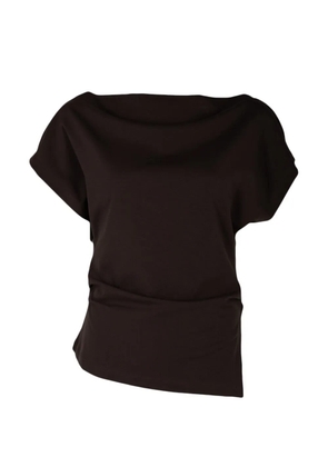 Closed draped blouse - Brown