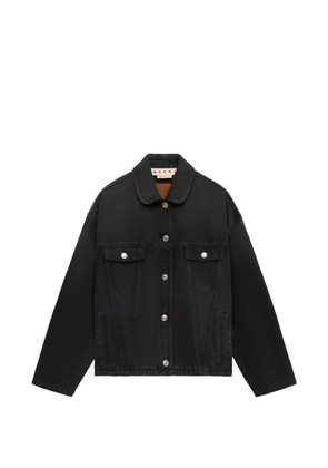 Marni black denim jacket with martingale