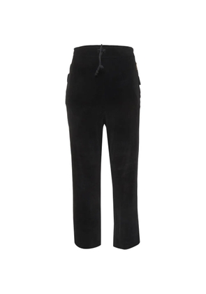 Saint Laurent Pre-Owned velvet-effect straight-fit trousers - Black