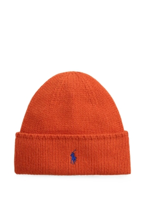 Polo Ralph Lauren Pony embroidered wool beanie hat - Orange