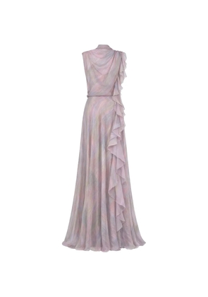 Gemy Maalouf ruffled side-slit dress - Pink