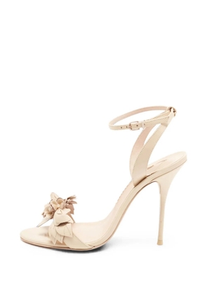 Sophia Webster Lilico floral-embellished heeled sandals - Neutrals