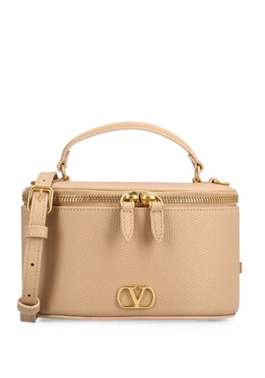 Valentino Garavani VLogo Signature leather tote bag - Neutrals