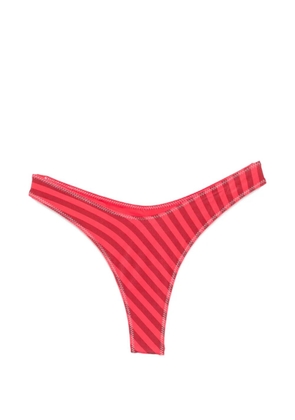 Frankies Bikinis x Jennie Full Moon striped satin bikini bottoms - Red