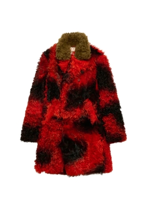 Marni red fur coat with spots