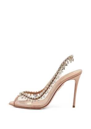 Aquazzura Temptation crystal-embellished sandals - White