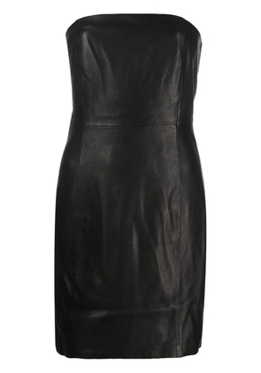 Theory strapless leather dress - Black