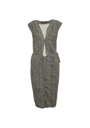 Elisabetta Franchi herringbone crepe mini dress - Black