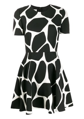 Valentino Garavani giraffe print flared mini dress - White