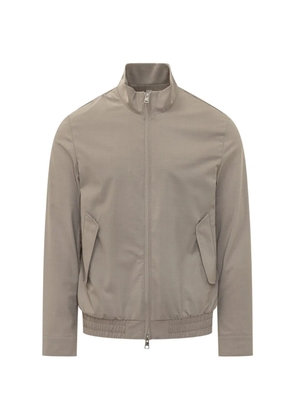 Duno high-neck elasticated-hem jacket - Neutrals