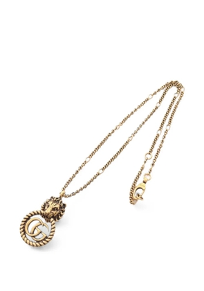 Gucci Pre-Owned 2010s Lion Head GG Marmont necklace - Gold