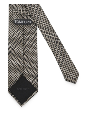 TOM FORD check silk tie - Black