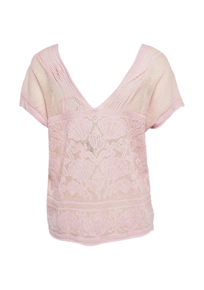 Missoni Pre-Owned seashell-motif V-neck top - Pink