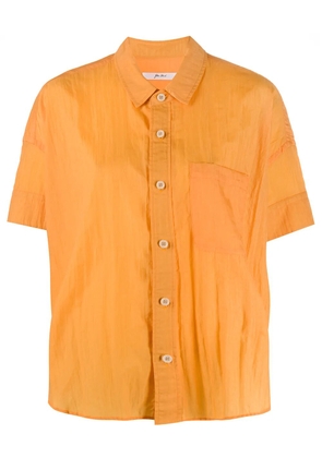 Julien David crinkled-effect short-sleeved shirt - Orange