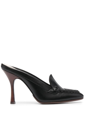 Tod's hand-stitched loafer-style mules - Black