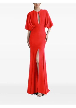 Gemy Maalouf cape-sleeve cutout-detail dress - Red