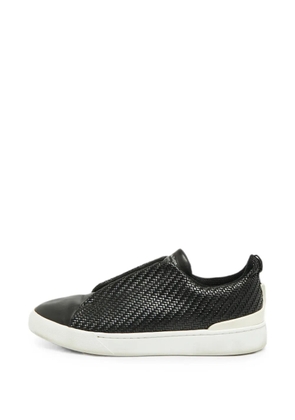 Ermenegildo Zegna Vintage Triple Stitch woven-design sneakers - Black
