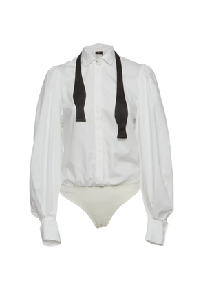 Elisabetta Franchi puff-sleeve shirt bodysuit - White