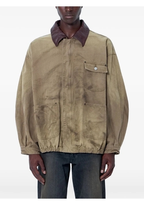 ssstein contrast-collar patch-pocket jacket - Neutrals