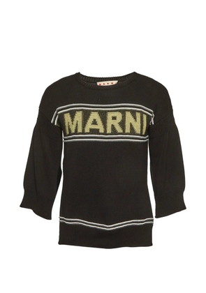 Marni Pre-Owned logo-knit sweater - Black