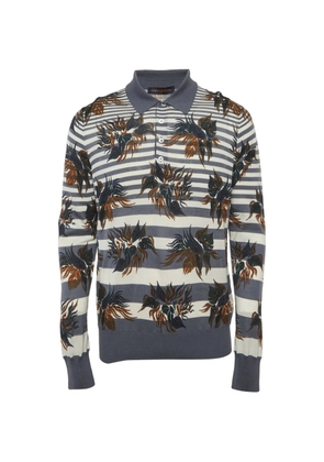 Louis Vuitton Pre-Owned striped floral-print polo shirt - Grey