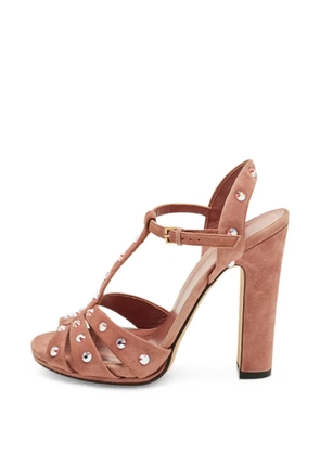 Gucci Pre-Owned crystal-embellished T-strap sandals - Pink