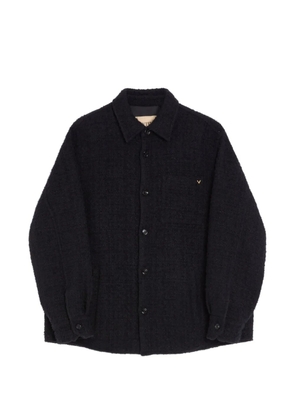 Valentino Garavani cotton tweed shirt jacket with VGold - Black