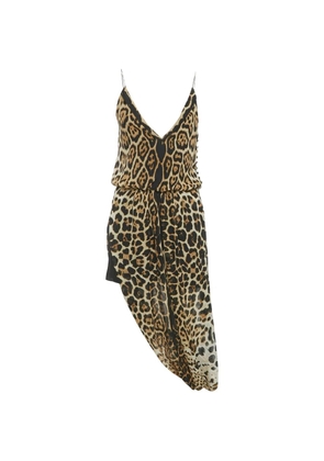 Saint Laurent Pre-Owned animal-print silk mini dress - Neutrals