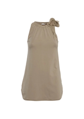 Brunello Cucinelli gathered sleeveless blouse - Grey