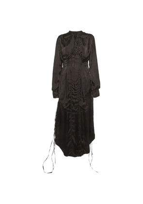 Jil Sander Pre-Owned pleated satin maxi dress - Black