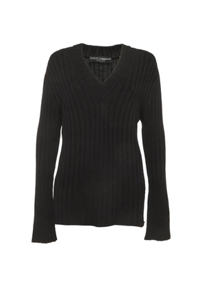Dolce & Gabbana Pre-Owned ribbed knit V-neck sweater - Black