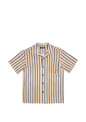MOSSO SUN WEAR vertical-stripe short-sleeve shirt - White