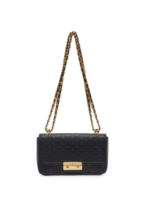 Carolina Herrera Vintage monogram-embossed push-lock shoulder bag - Black