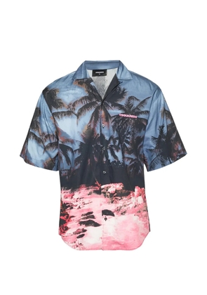 DSQUARED2 sunrise-print cotton shirt - Blue